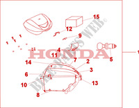 35L TOP CASE MAT BLACK GRAY MET für Honda SH 300 SPORTY ABS SPECIAL E 2009