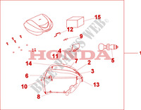 TOPCASE 35 L QUASAR SILVER für Honda SH 300 SPORTY ABS SPECIAL E 2009