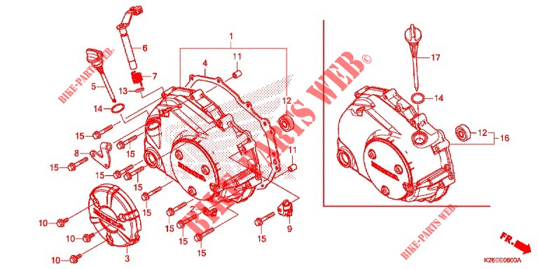 KURBELGEHAEUSEABDECKUNG für Honda MSX GROM 125 2020