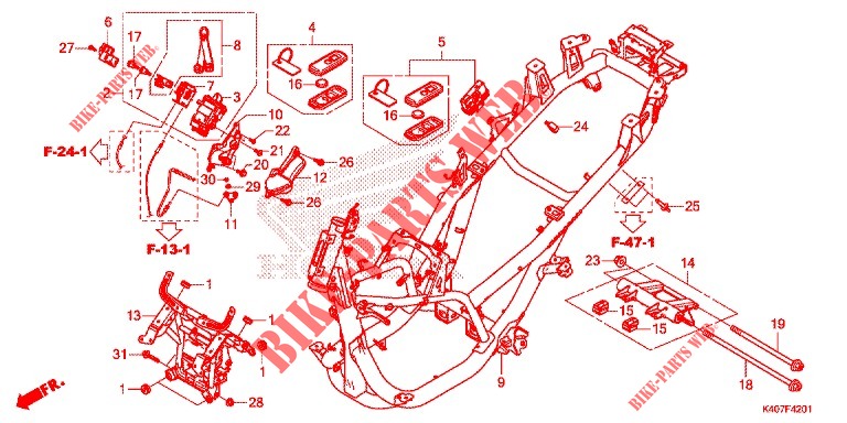RAHMENKOERPER (NSS125ADK) für Honda FORZA 125 2019 2018