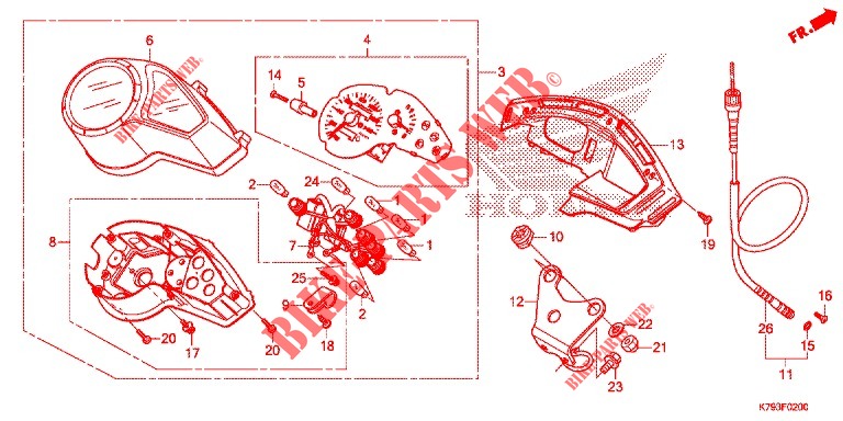 KOMBIINSTRUMENT für Honda XR 190 2017
