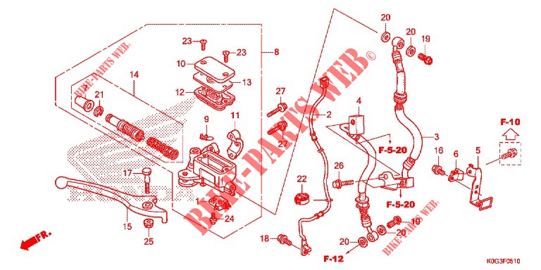 BREMSPUMPE VORNE (C125A) für Honda SUPER CUB 125 ABS 2018