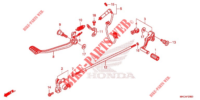 PEDAL/STUFE für Honda GL 1800 GOLD WING TOUR DCT AIRBAG 2019