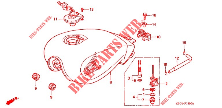 BENZINTANK für Honda 250 NIGHTHAWK With speed Warning Limit 1994