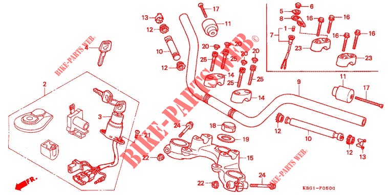 ROHRGRIFF/OBERE BRUECKE/ LENKSCHAFT für Honda 250 NIGHTHAWK Without speed Warning Limit 1994