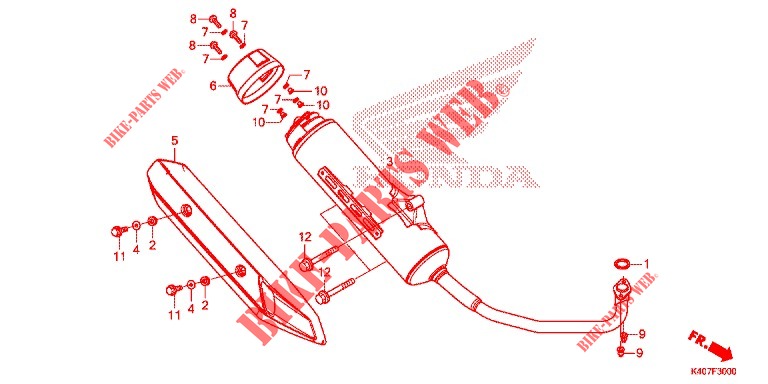 ABGAS SCHALLDAEMPFER(2) für Honda FORZA 125 TOP BOX 2020