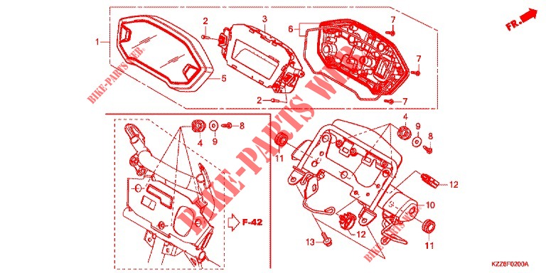 MESSGERAET für Honda CRF 250 RALLYE LOW, ABS 2019