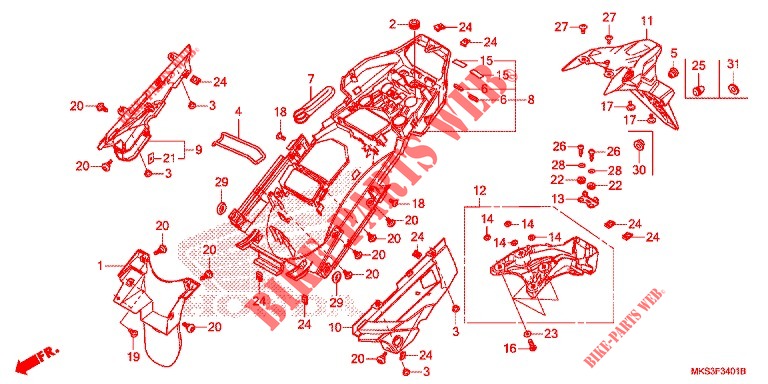 KOTFLUEGEL, HINTEN (CRF1100A2/A4/AL2/AL4/D2/D4/DL2/DL4) für Honda AFRICA TWIN 1100 ADVENTURE 2020