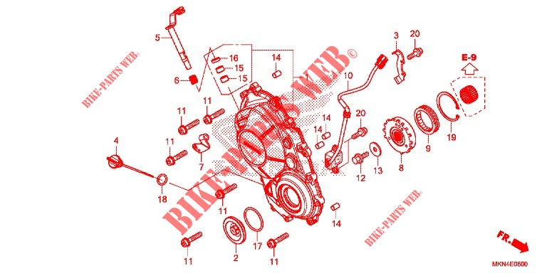 KURBELGEHAEUSEABDECKUNG für Honda CBR 650 R ABS 2020
