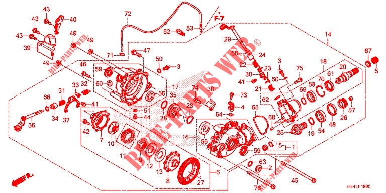 ENDANTRIEB, VORNE (SXS1000M3P/M3D/M5P/M5D) für Honda PIONEER 1000 M5 DELUXE 2020