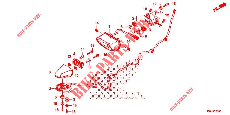 HECKLEUCHTE/KENNZEICHENBELEUCHTUNG für Honda CB 1000 R ABS 2020