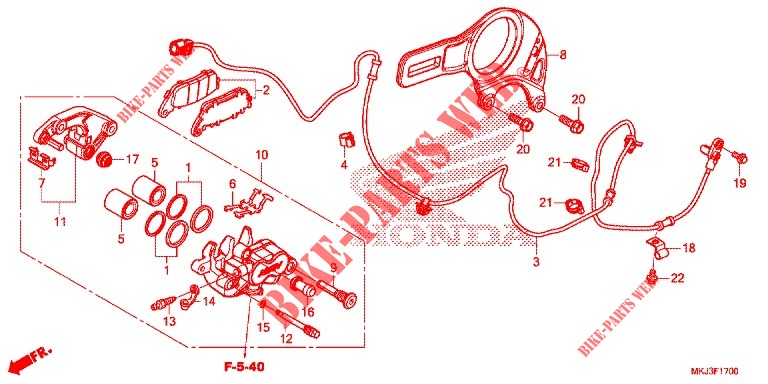 HINTERRAD BREMSSATTEL für Honda CB 1000 R ABS 2020