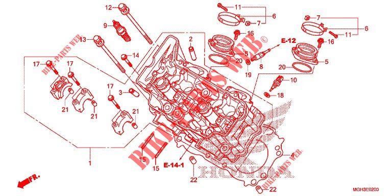 ZYLINDERKOPF (AVANT) für Honda CROSSTOURER 1200 DCT 2012
