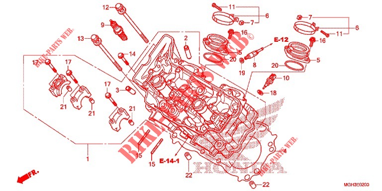 ZYLINDERKOPF (AVANT) für Honda CROSSTOURER 1200 DCT BLACK 2013