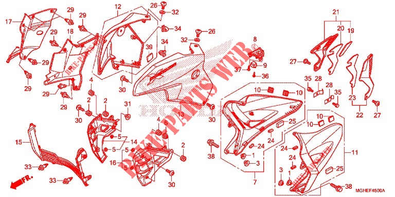 MITTLERER WINDLAUF  für Honda CROSSTOURER 1200 DCT ABS 2014