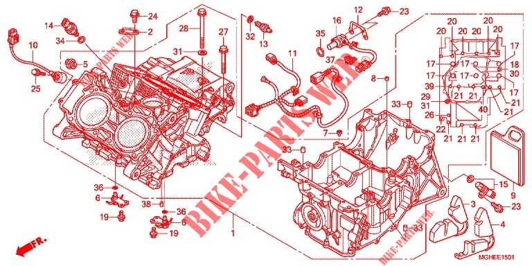 KURBELGEHAEUSE (VFR1200XD/XDA/XDL/XDS) für Honda CROSSTOURER 1200 DCT 2014