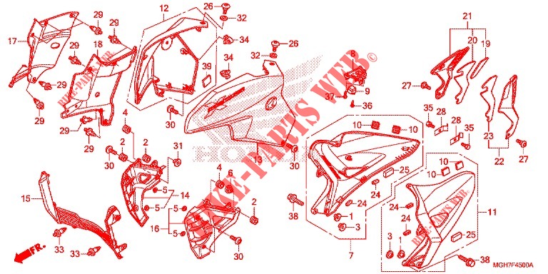 MITTLERER WINDLAUF  für Honda CROSSTOURER 1200 DCT 2015