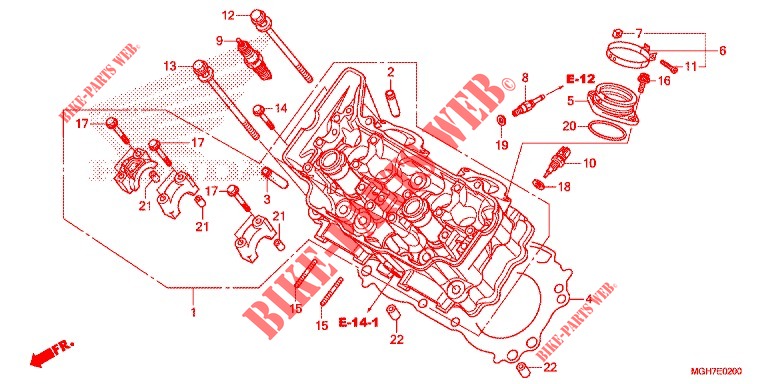 ZYLINDERKOPF (AVANT) für Honda CROSSTOURER 1200 DCT ABS 2015