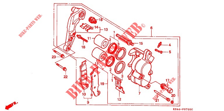 VORDERRAD BREMSSATTEL für Honda CR 125 R 1991