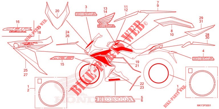 MARKE  (CBR650RA) für Honda CBR 650 R ABS 35KW 2022