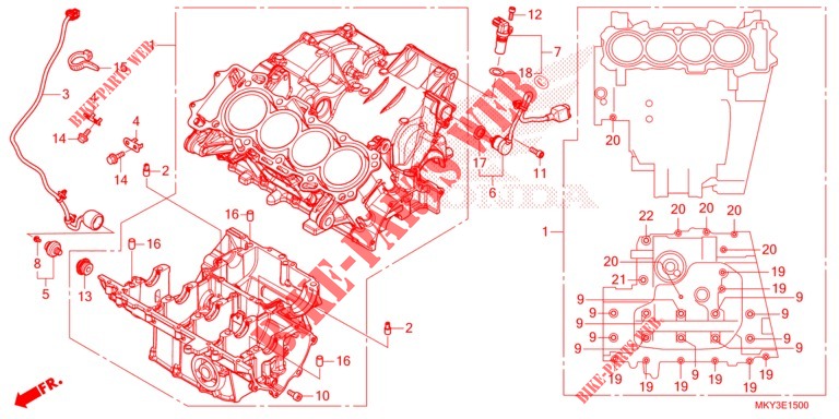 KURBELGEHAEUSE für Honda CBR 650 R ABS 2022