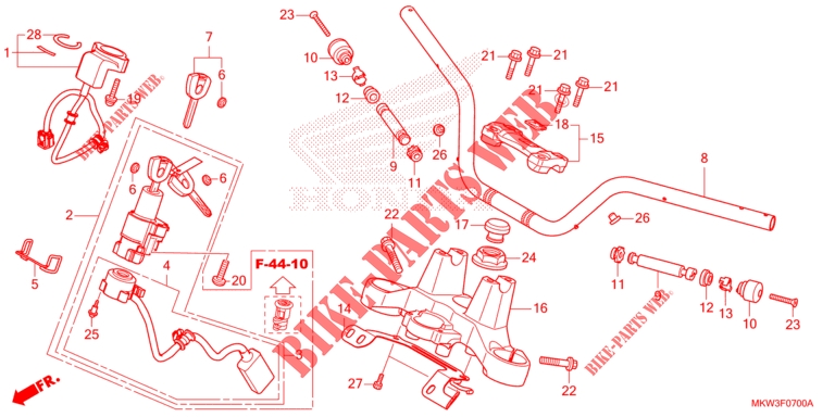 ROHRGRIFF/OBERE BRUECKE für Honda NC 750 X ABS DCT 2022