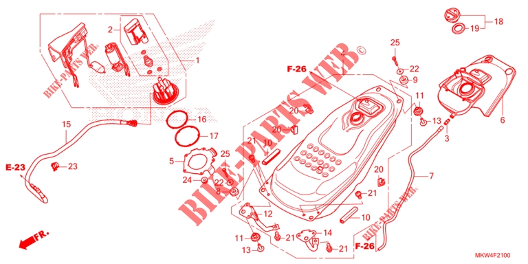 BENZINTANK/KRAFTSTOFFPUMPE für Honda NC 750 X DCT 2023