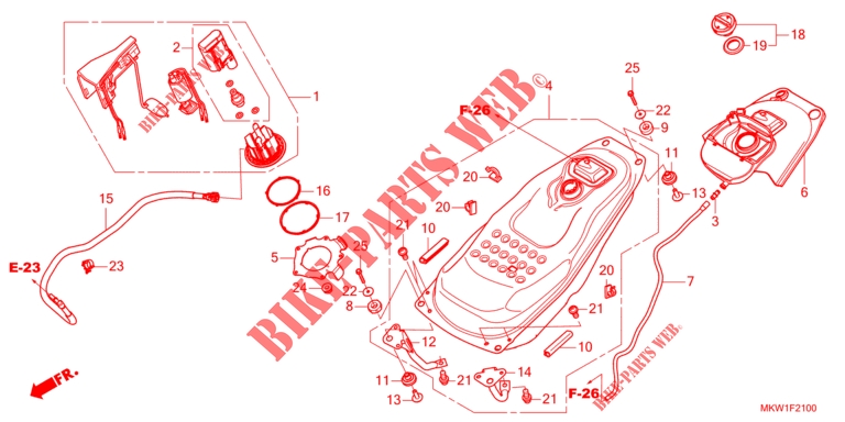 BENZINTANK/KRAFTSTOFFPUMPE für Honda NC 750 X DCT 2023