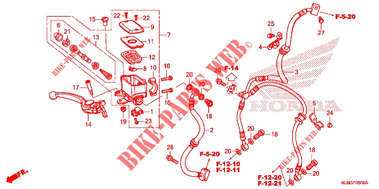 BREMSPUMPE VORNE für Honda VFR 800 F 2014