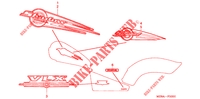 EMBLEM/STREIFEN für Honda SHADOW 600 VLX DELUXE 2002