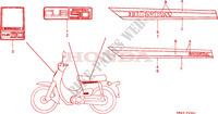 EMBLEM/STREIFEN (C90E/MF/G/MG/N/MN) für Honda C 90, self starter, square shape winker 1986