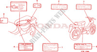 WARNETIKETT für Honda WALLAROO 50 MOPED self starter 2001
