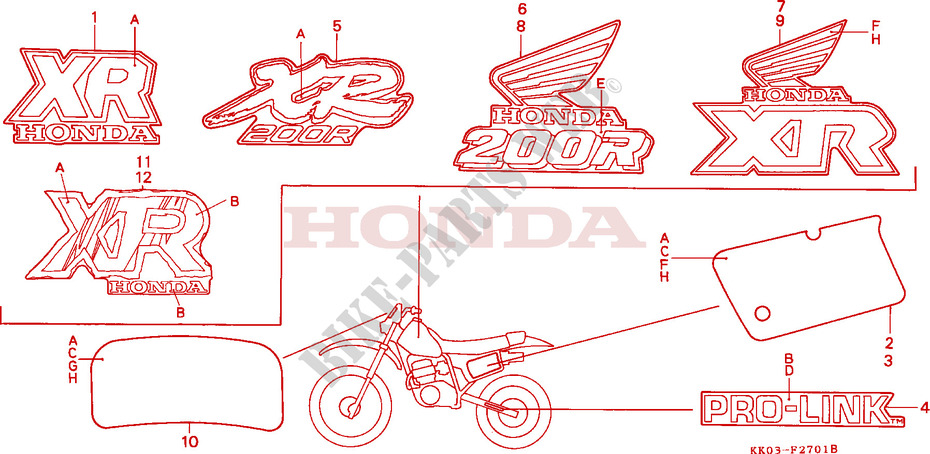 MARKE(2) für Honda XR 200 R 1991