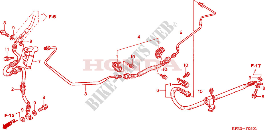 HINTERE BREMSLEITUNG (NSS2501/2) für Honda JAZZ 250 -ED- 2001