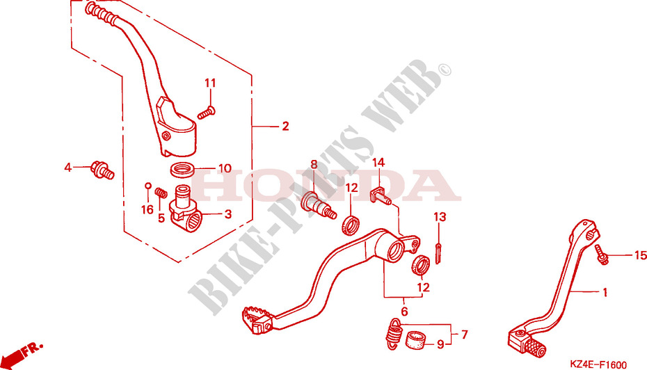 PEDAL/KICKSTARTER ARM für Honda CR 125 R 2000