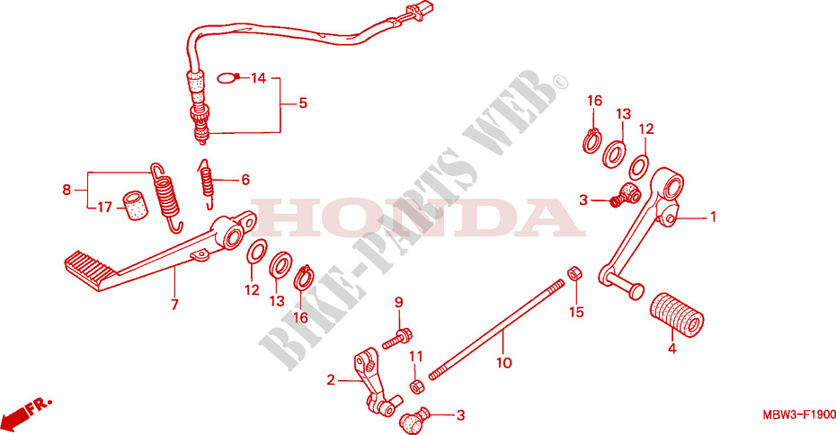BREMSPEDAL/SCHALTPEDAL für Honda CBR 600 2000