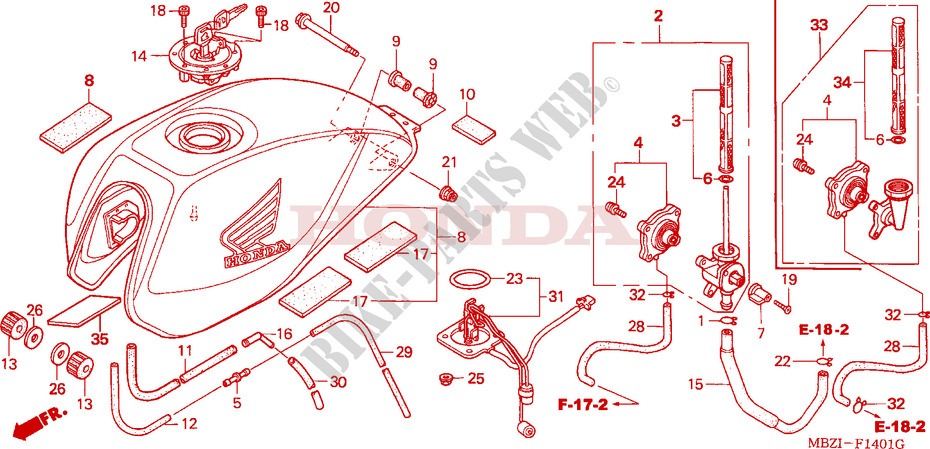 KRAFTSTOFFTANK(CB600F3/4/5/6) für Honda CB 600 F HORNET 34HP 2003