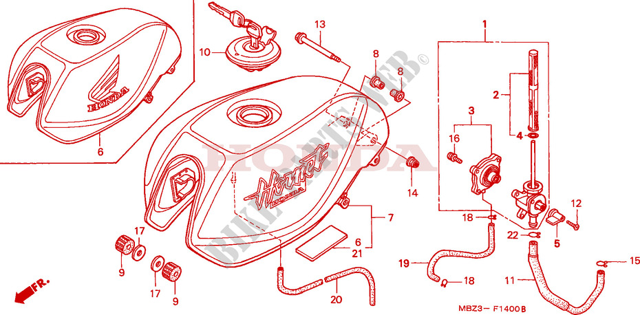 KRAFTSTOFFTANK für Honda CB 600 S HORNET 2000