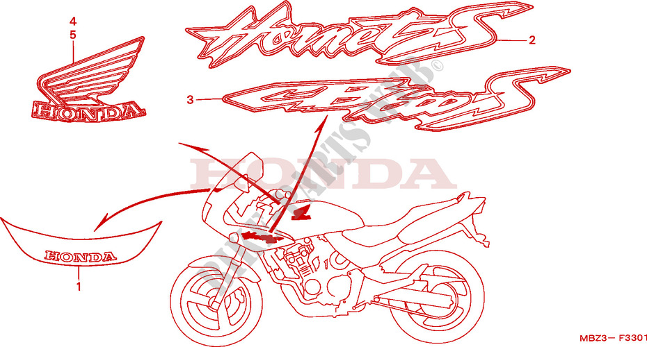 MARKE(2) für Honda CB 600 S HORNET 50HP 2000