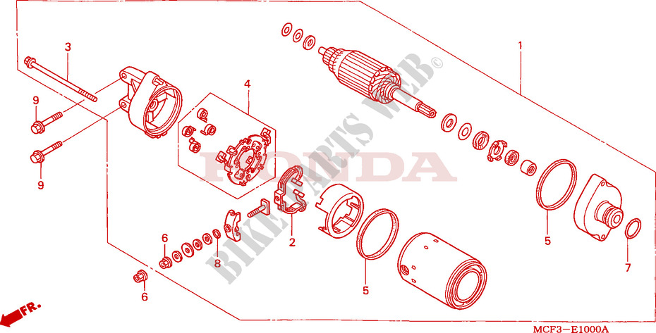 ANLASSER für Honda VTR 1000 SP1 RC51 2000
