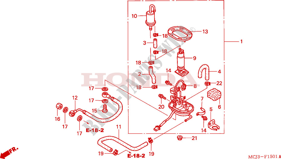 KRAFTSTOFFPUMPE (CBR900RR2,3) für Honda CBR 954 FIREBLADE 2003