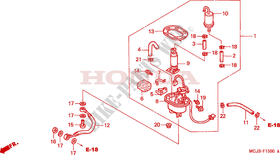 KRAFTSTOFFPUMPE (CBR900RRY,1/RE1) für Honda CBR 929 RR FIREBLADE 2000