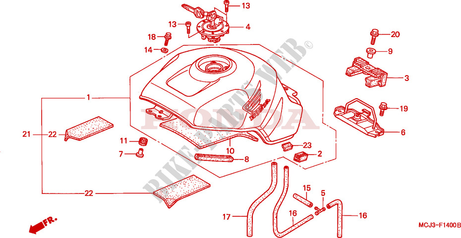 KRAFTSTOFFTANK (CBR900RRY,1/RE1) für Honda CBR 929 RR FIREBLADE 2000