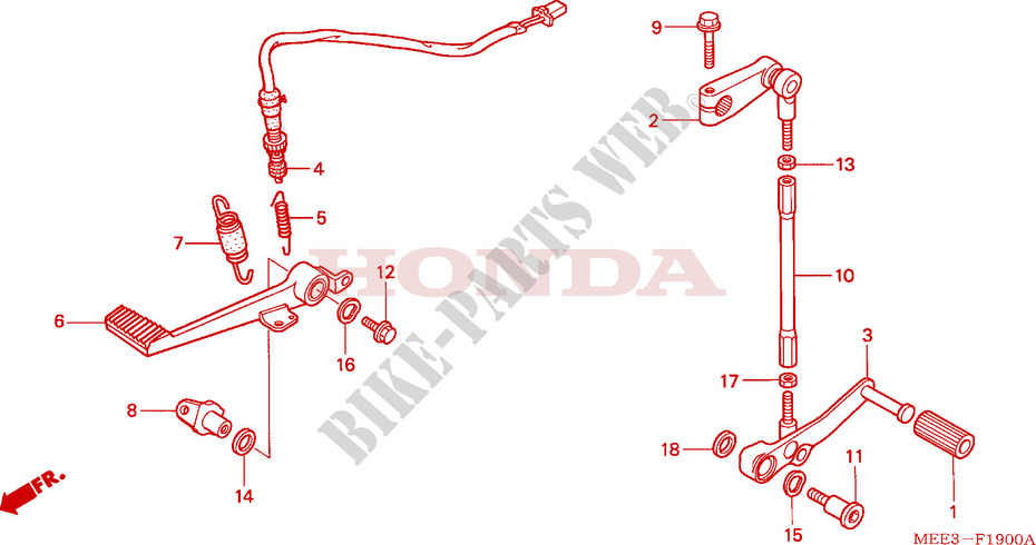 BREMSPEDAL/SCHALTPEDAL für Honda CBR 600 RR 2004