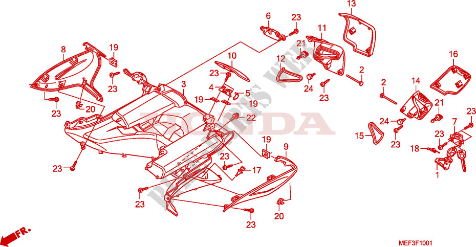 INNENGEHAEUSE(FJS400D9/FJS400A) für Honda SILVER WING 400 2009