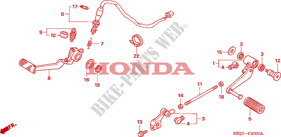 PEDAL für Honda CB 1300 BI COULEUR 2003