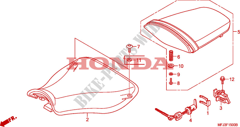 SITZ für Honda CBR 600 RR ABS WHITE 2009