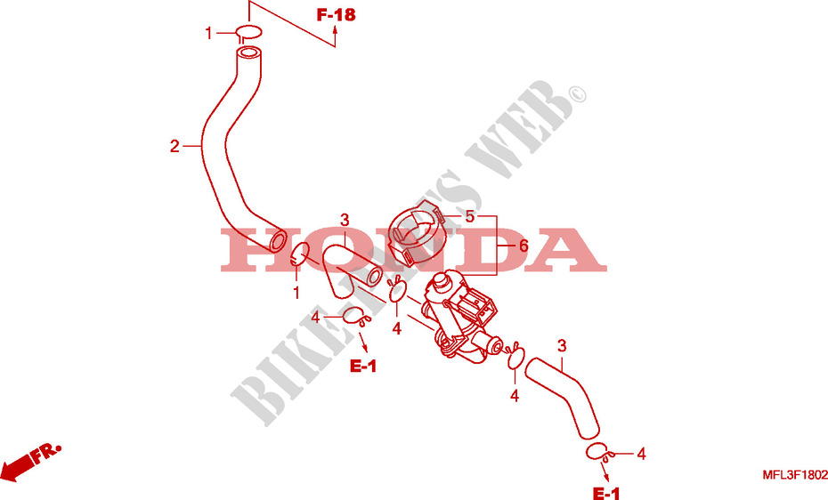 GAS RECYCLING SYSTEM für Honda CBR 1000 RR FIREBLADE ORANGE 2010