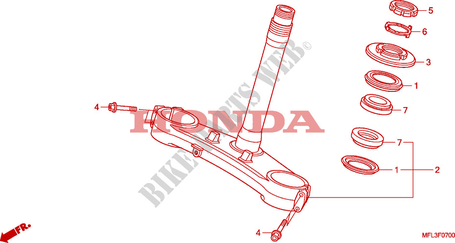 LENKSCHAFT für Honda CBR 1000 RR FIREBLADE TRICOLORE 2010