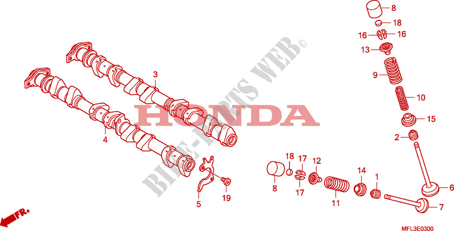 NOCKENWELLE/VENTIL für Honda CBR 1000 RR FIREBLADE 2008